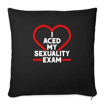 J’ai réussi mon test de sexualité - Housse de coussin décorative 45 x 45 cm - noir - Devant