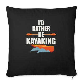 Je préfère faire du kayak - Housse de coussin décorative 45 x 45 cm - noir - Devant