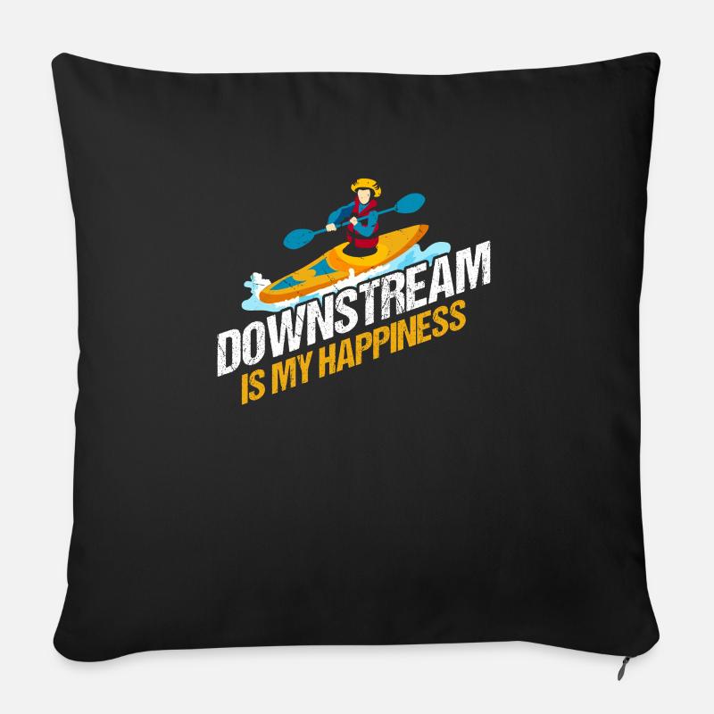 En aval, c’est mon bonheur - Housse de coussin décorative 45 x 45 cm - noir