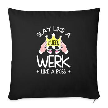 Work like a - Sofa pillowcase 17,3'' x 17,3'' (45 x 45 cm) - black - Front