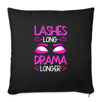 Eyelashes Long Drama Longer - Sofa pillowcase 17,3'' x 17,3'' (45 x 45 cm) - black - Front