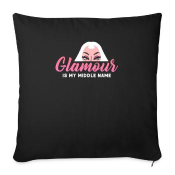 Glamour est mon deuxième prénom - Housse de coussin décorative 45 x 45 cm - noir - Devant