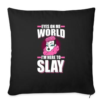 Eyes On Me World - Sofa pillowcase 17,3'' x 17,3'' (45 x 45 cm) - black - Front