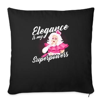 L’élégance est mon superpouvoir - Housse de coussin décorative 45 x 45 cm - noir - Devant