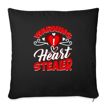 Warning Heartbreaker - Sofa pillowcase 17,3'' x 17,3'' (45 x 45 cm) - black - Front