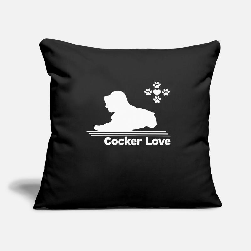 Silhouette de cocker Housse de coussin décorative 45 x 45 cm