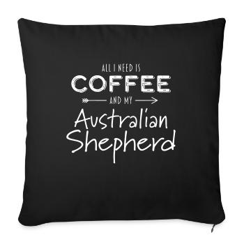 Australian Shepherd cadeau de chien de refuge - Housse de coussin décorative 45 x 45 cm - noir - Devant