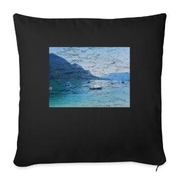 Lake with jumping pattern, patina, on alt - Sofa pillowcase 17,3'' x 17,3'' (45 x 45 cm) - black - Front