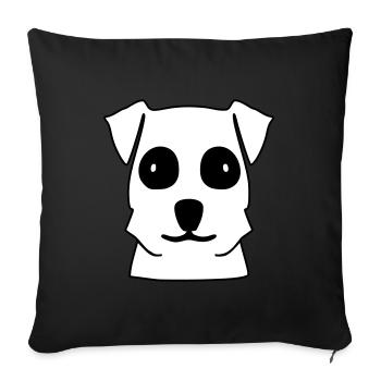 Dog Head Terrier Dog Motif - Sofa pillowcase 17,3'' x 17,3'' (45 x 45 cm) - black - Front