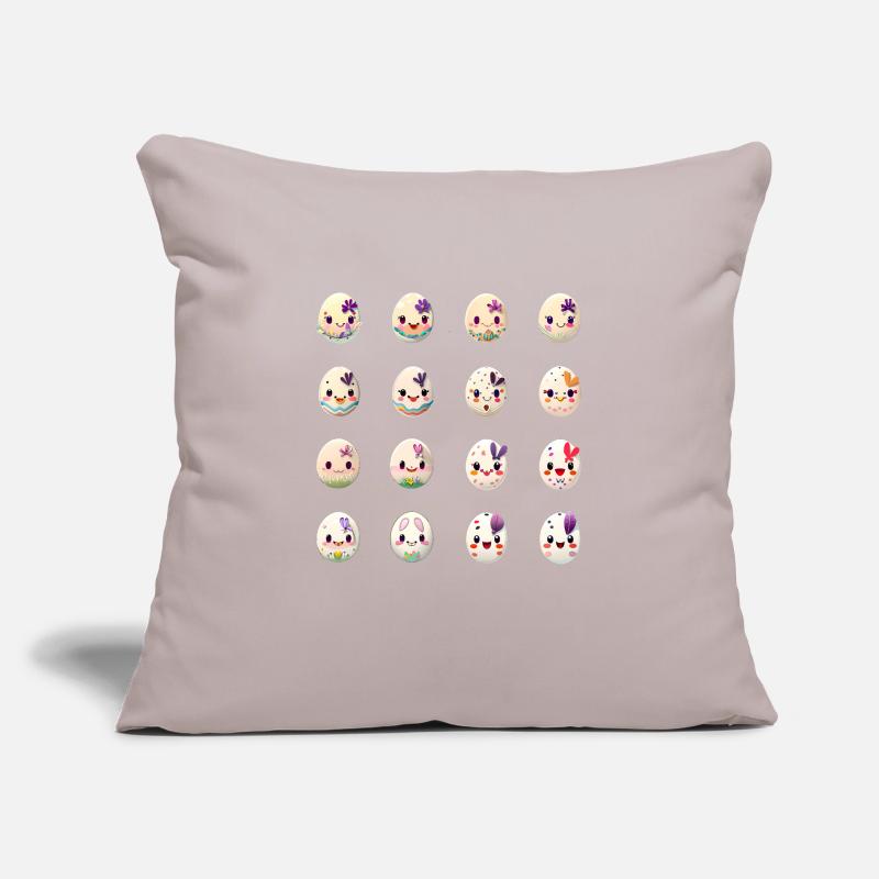 Easter Egg with Face Easter Eggs Character Sofa pillowcase 17,3'' x 17,3'' (45 x 45 cm)