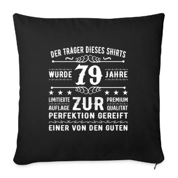 Idée cadeau 79 ans pour 79 ans - Anniversaire - Housse de coussin décorative 45 x 45 cm - noir - Devant