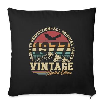 Millésime 1977 Vintage Cadeau d’anniversaire Rétro - Housse de coussin décorative 45 x 45 cm - noir - Devant