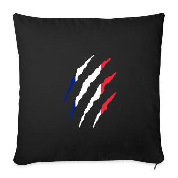 France drapeau | Design de drapeau français - Housse de coussin décorative 45 x 45 cm - noir - Devant