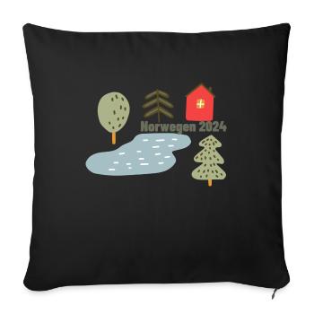 Norway 2024 - Sofa pillowcase 17,3'' x 17,3'' (45 x 45 cm) - black - Front