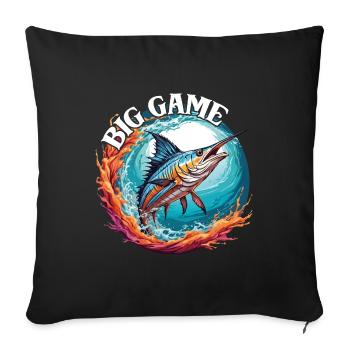Jumping Marlin Deep Sea Fishing Deep Sea Fishing - Sofa pillowcase 17,3'' x 17,3'' (45 x 45 cm) - black - Front
