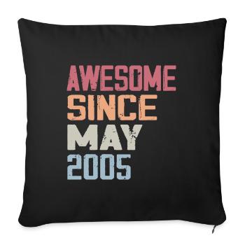 May 2005 Birthday 2005 Retro 2005 May Vintage - Sofa pillowcase 17,3'' x 17,3'' (45 x 45 cm) - black - Front