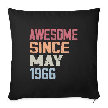 May 1966 Birthday 1966 Retro 1966 May Vintage - Sofa pillowcase 17,3'' x 17,3'' (45 x 45 cm) - black - Front