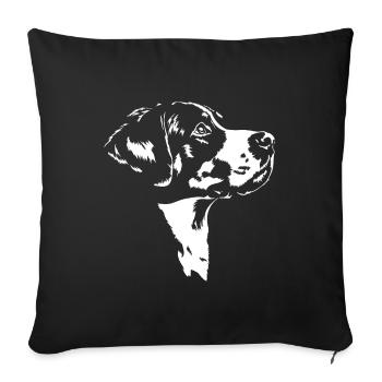 Grande Silhouette Chien De Bouvier Suisse Wilsigns - Housse de coussin décorative 45 x 45 cm - noir - Devant