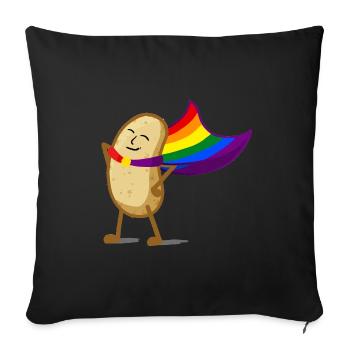 Rainbow Potato - Sofa pillowcase 17,3'' x 17,3'' (45 x 45 cm) - black - Front