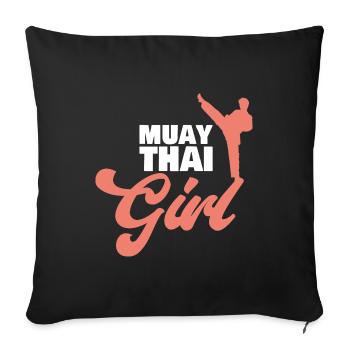 Muay Thai Girl Thai Boxing - Sofakissenbezug 45 x 45 cm - Schwarz - Vorne