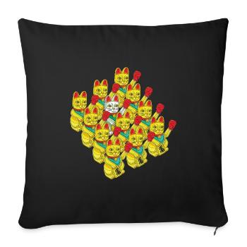 ARMY OF BOXING CATS - Sofa pillowcase 17,3'' x 17,3'' (45 x 45 cm) - black - Front
