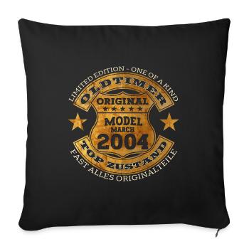 20. Geburtstag Oldtimer März Jahrgang 2004 - Sofakissenbezug 45 x 45 cm - Schwarz - Vorne