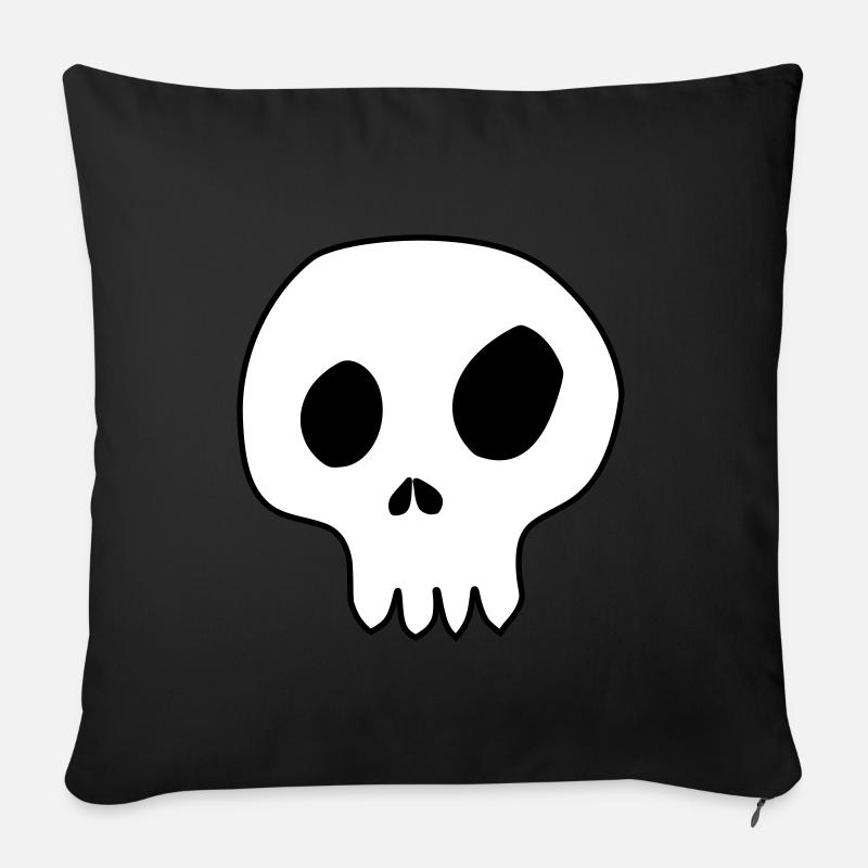 skull skull skull comic customizable - Sofa pillowcase 17,3'' x 17,3'' (45 x 45 cm) - black