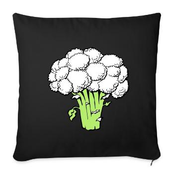 Broccoli - Sofa pillowcase 17,3'' x 17,3'' (45 x 45 cm) - black - Front