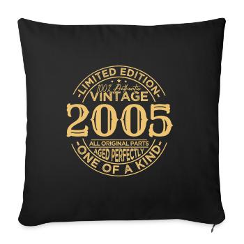 Vintage 2005 Retro Birthday Gift 2005 - Sofa pillowcase 17,3'' x 17,3'' (45 x 45 cm) - black - Front