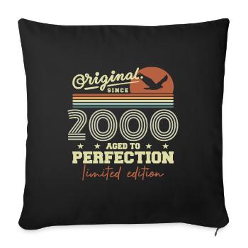 Original 2000 Geburtstagsgeschenk 2000 Retro 2000 - Sofakissenbezug 45 x 45 cm - Schwarz - Vorne