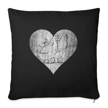 Heart for chickens - Sofa pillowcase 17,3'' x 17,3'' (45 x 45 cm) - black - Front