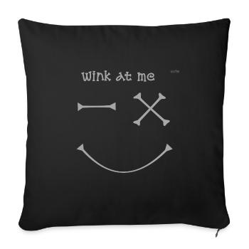 Wink #2 - Sofa pillowcase 17,3'' x 17,3'' (45 x 45 cm) - black - Front