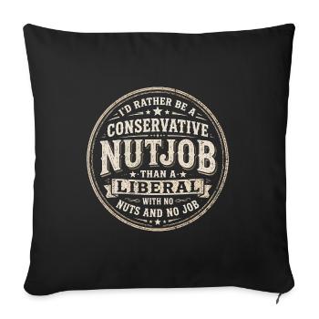 Humour Politique Conservateur vs Libéral - Housse de coussin décorative 45 x 45 cm - noir - Devant