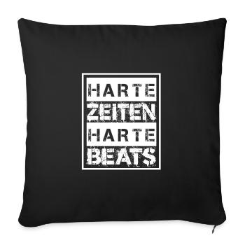 Hard times Hard beats - Sofa pillowcase 17,3'' x 17,3'' (45 x 45 cm) - black - Front