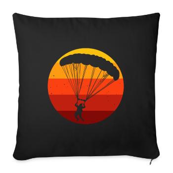 Parachute de parachutisme - Housse de coussin décorative 45 x 45 cm - noir - Devant