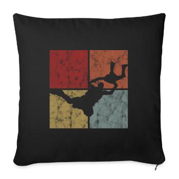 Parachute parachutiste - Housse de coussin décorative 45 x 45 cm - noir - Devant