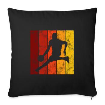 Basketteur basket-ball basket-ball - Housse de coussin décorative 45 x 45 cm - noir - Devant