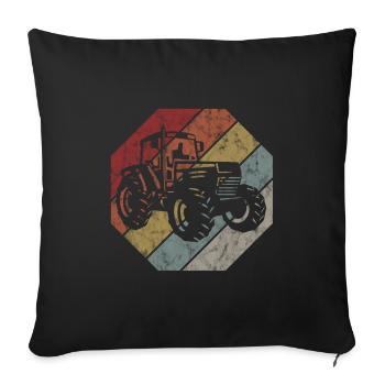 Farmer Tractor Retro Tractor Farm Tractors - Sofa pillowcase 17,3'' x 17,3'' (45 x 45 cm) - black - Front