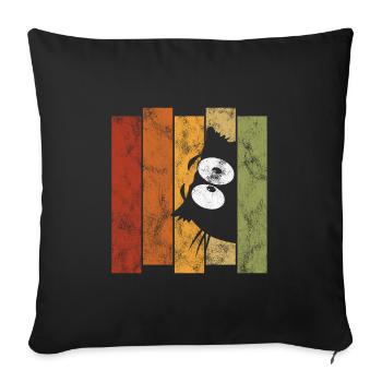 Chats chat rétro chat miau chat - Housse de coussin décorative 45 x 45 cm - noir - Devant