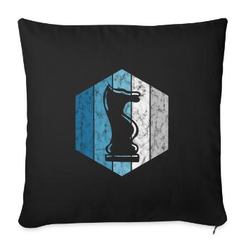 Échecs schachmatt rétro échecs échecs - Housse de coussin décorative 45 x 45 cm - noir - Devant