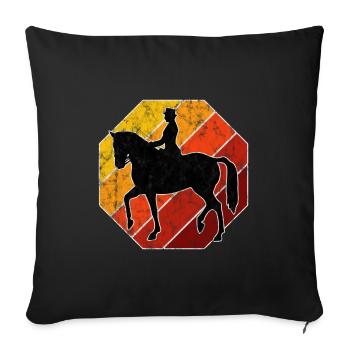 Dressage Équitation Cavaliers de dressage Équitation Équitation - Housse de coussin décorative 45 x 45 cm - noir - Devant