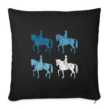 Dressage Équitation Cavaliers de dressage Équitation Équitation - Housse de coussin décorative 45 x 45 cm - noir - Devant