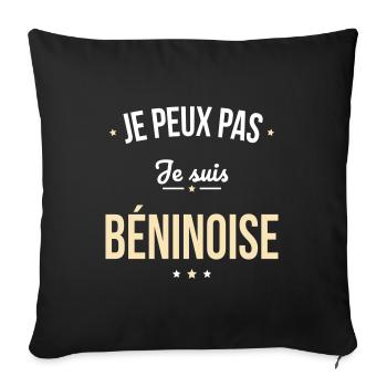 Je peux pas je suis Béninoise - Housse de coussin décorative 45 x 45 cm - noir - Devant