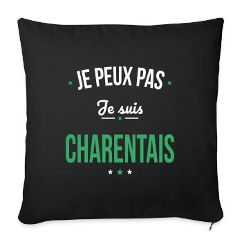 Je peux pas je suis Charentais - Housse de coussin décorative 45 x 45 cm - noir - Devant