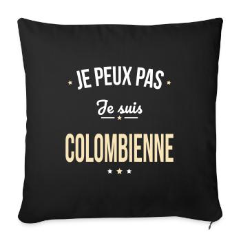 Je peux pas je suis Colombienne - Housse de coussin décorative 45 x 45 cm - noir - Devant