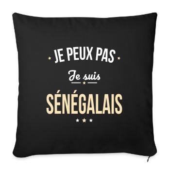 Je peux pas je suis Sénégalais - Housse de coussin décorative 45 x 45 cm - noir - Devant