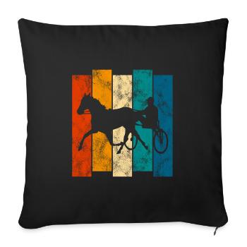 Trotteur trotter dans un style rétro ou vintage - Housse de coussin décorative 45 x 45 cm - noir - Devant