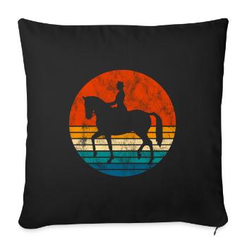 Dressage Dressage Rider Riding Horse - Sofa pillowcase 17,3'' x 17,3'' (45 x 45 cm) - black - Front