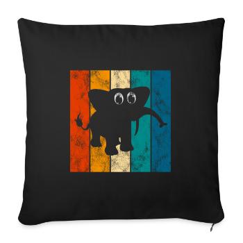 Eléphant éléphant pour enfants - Housse de coussin décorative 45 x 45 cm - noir - Devant