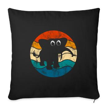 Eléphant éléphant pour enfants - Housse de coussin décorative 45 x 45 cm - noir - Devant